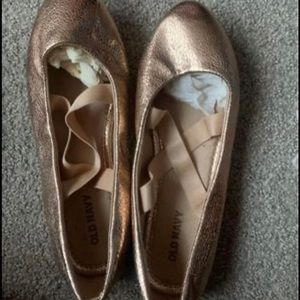 Never worn gold baby doll shoes